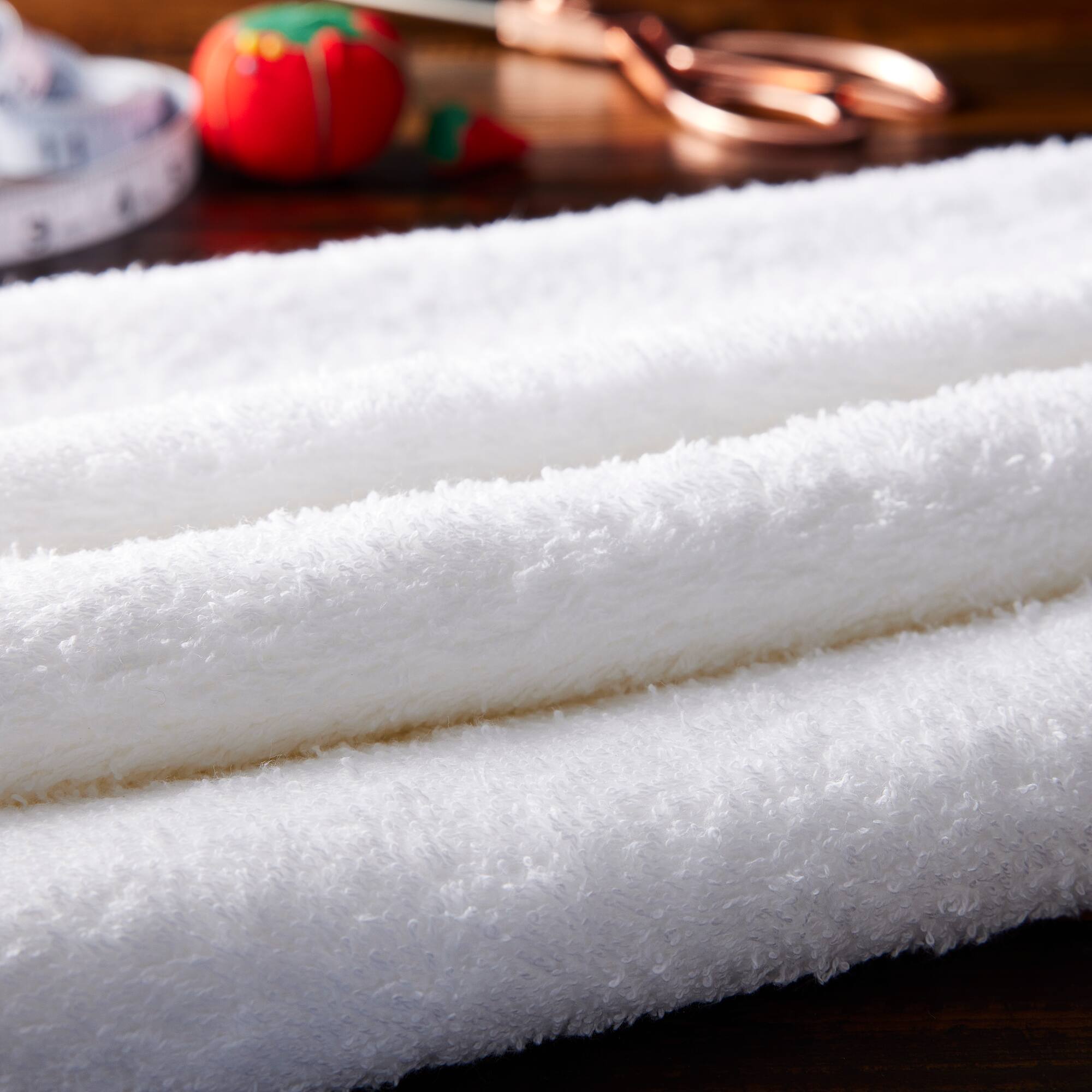 Camelot Fabrics White Terry Cloth Cotton Fabric